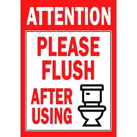 please flush the toilet signage